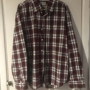 Maroon plaid button down